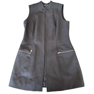 Etcetera Women's Black Long Vest Hook Eye Sleeveless Size 4 Classy